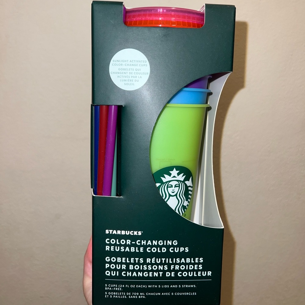 Limited Edition Starbucks Color Changing Tumblers w Straws-New in Box -unopened
